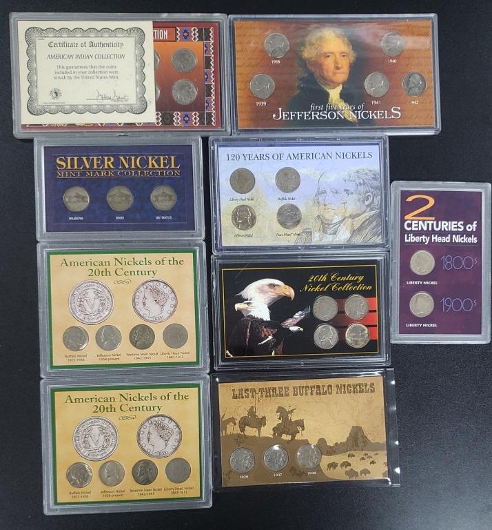 9- US Nickel Collections - V, Buffalo, Silver War, (1 of 2)