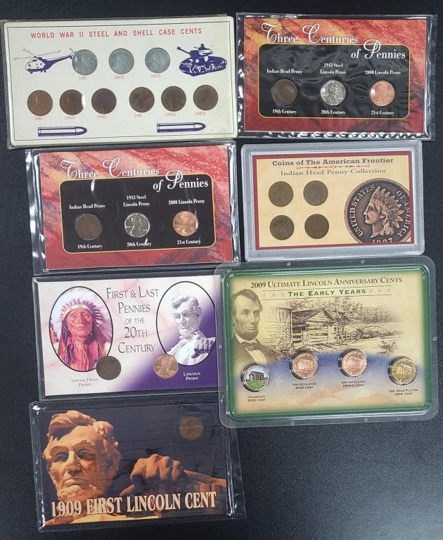 US Cent Collections - Indian Head, Wheat, Memorial (1 of 2)