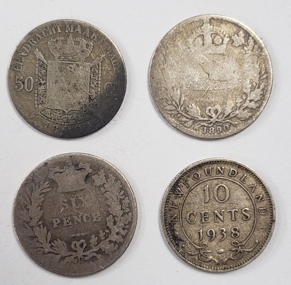 (4) EARLY DATE FOREIGN SILVER COINS (1 of 2)