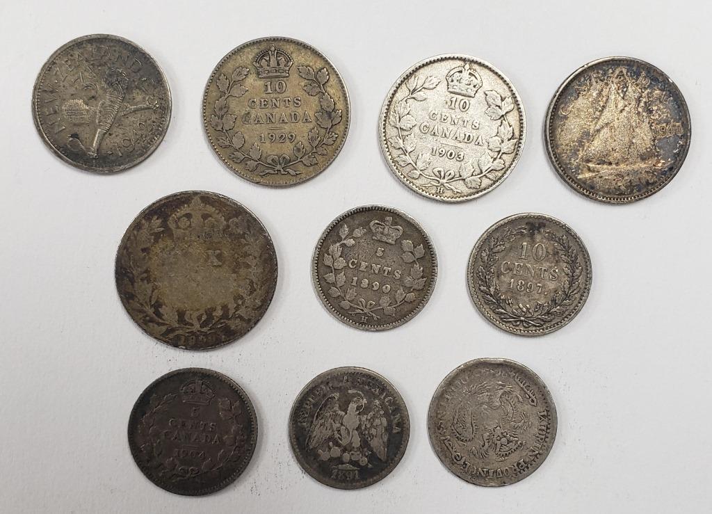 (10) EARLY DATE SMALL SILVER COINS (1 of 2)