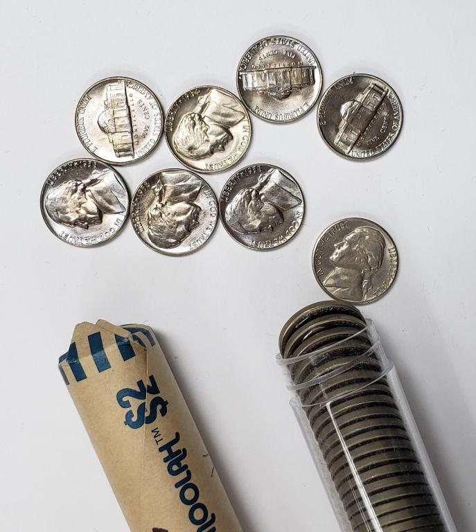 (2) 1958 JEFFERSON NICKEL UNC ROLLS (1 of 2)