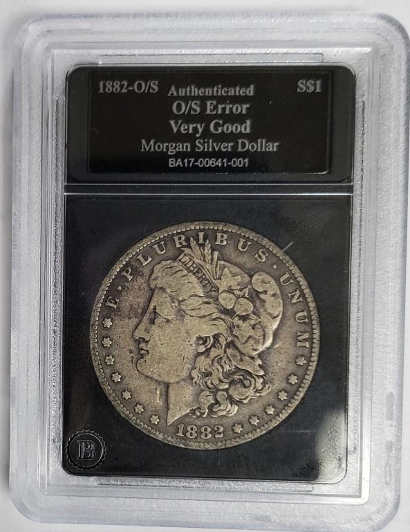 1882 O/S MORGAN SILVER DOLLAR (1 of 4)