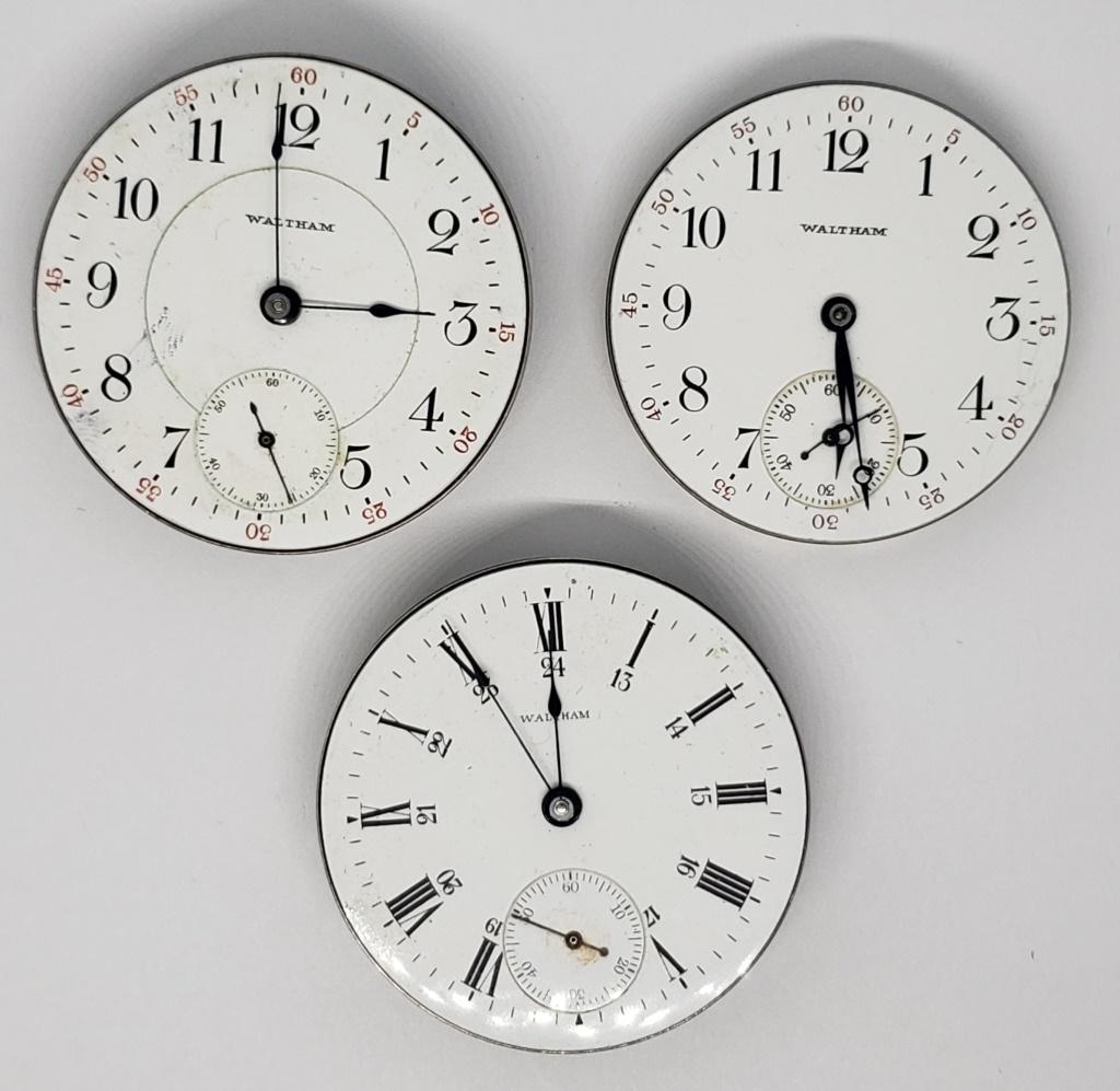 3 Waltham Pocket Watch Movements