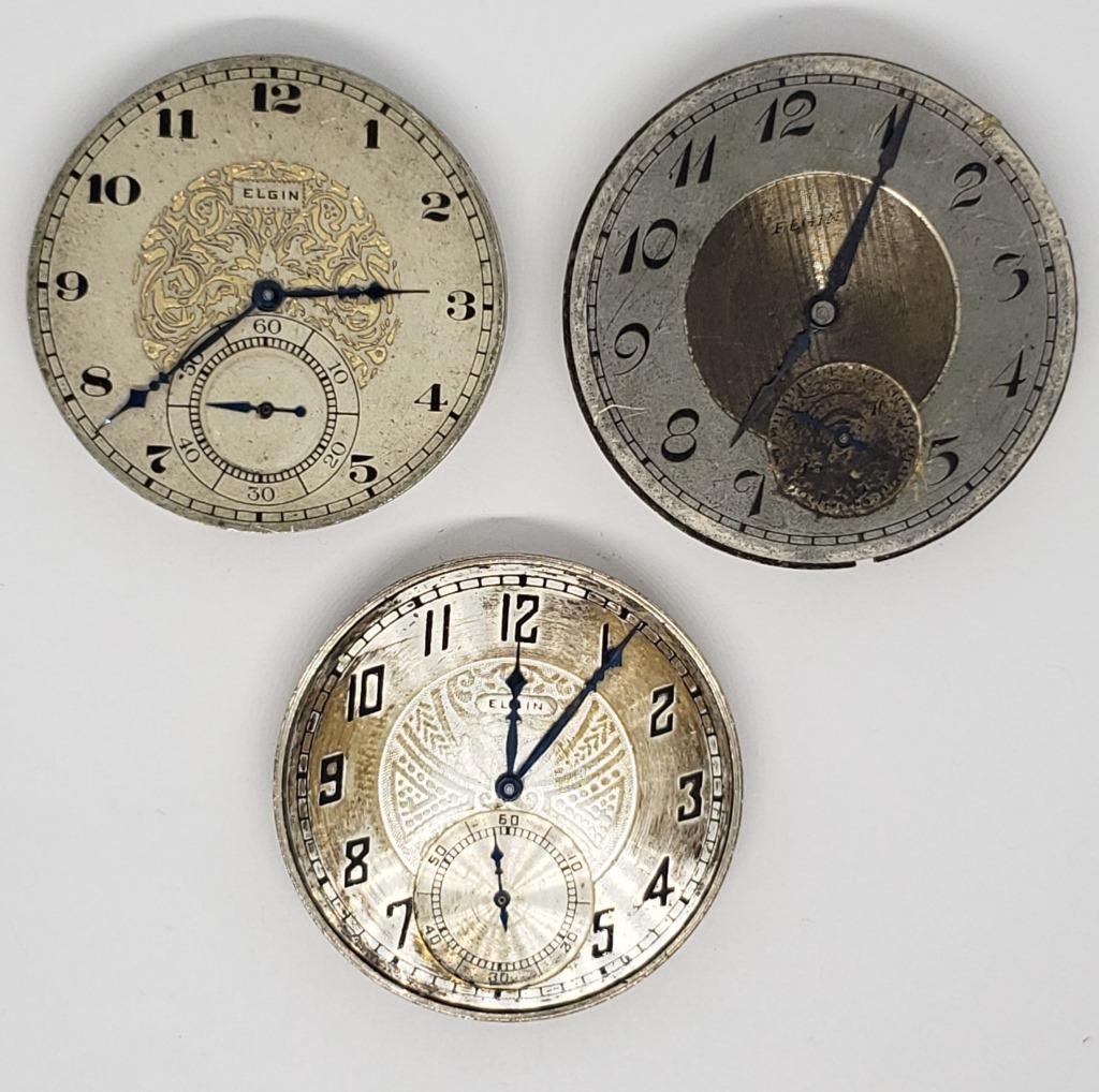 3 ELGIN POCKET WATCH MOVEMENTS (1 of 5)