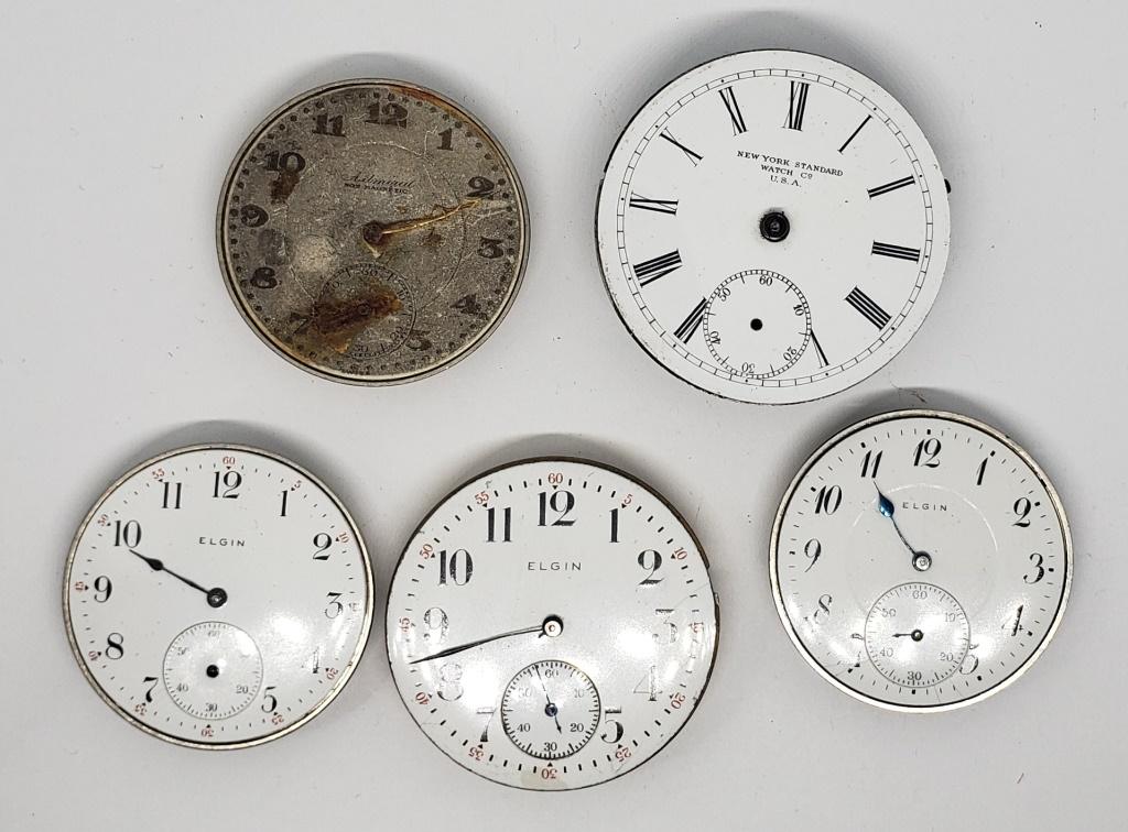 5 POCKET WATCH MOVEMENTS (1 of 7)