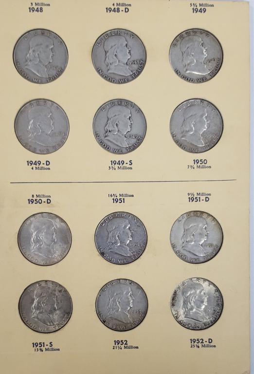 FRANKLIN HALF DOLLAR SET 1948-1963 (1 of 6)