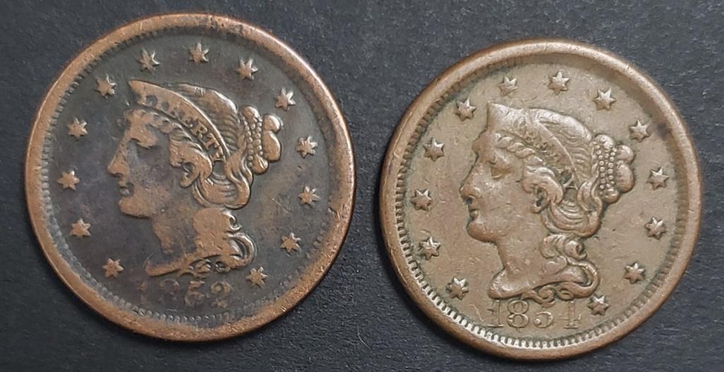 1852 & 1854 LARGE CENTS - FULL LIBERTY (1 of 2)