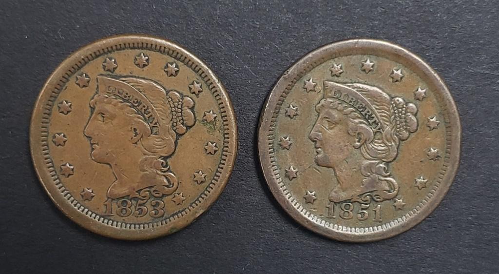 1851 & 1853 LARGE CENTS - FULL LIBERTY (1 of 2)