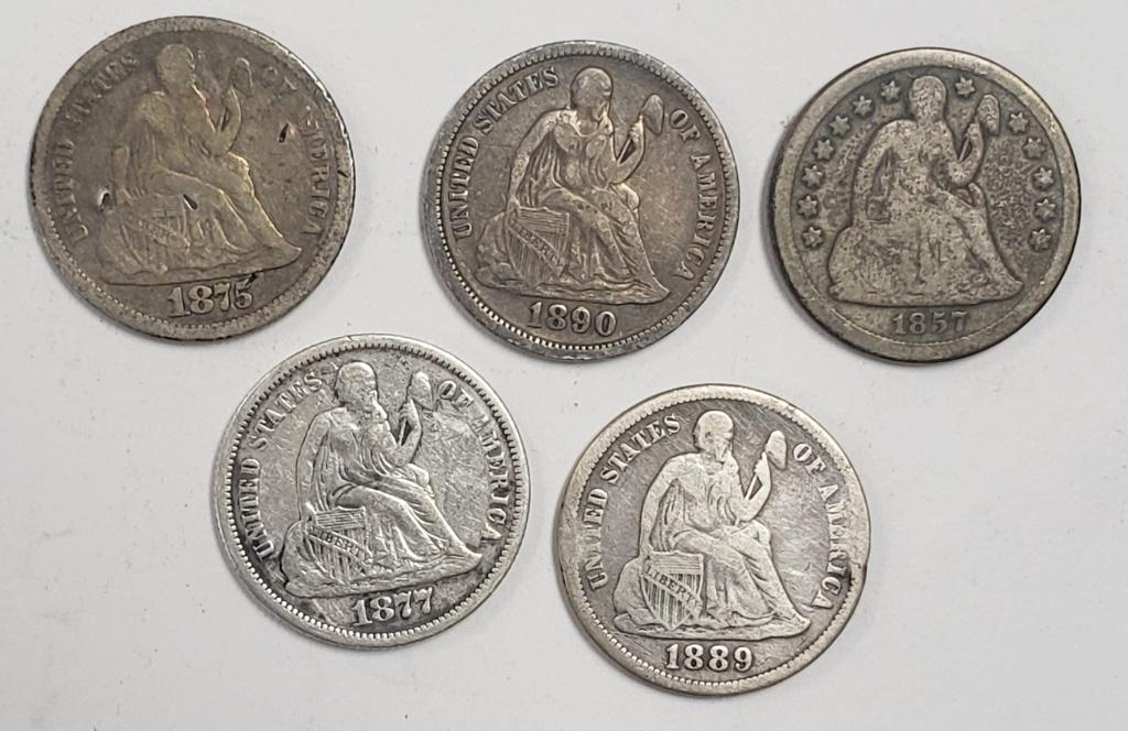 5-SEATED DIMES - NICE MIX (1 of 2)