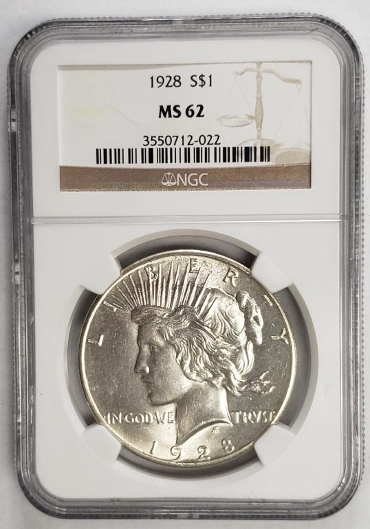 1928 PEACE DOLLAR NGC MS62 (1 of 4)