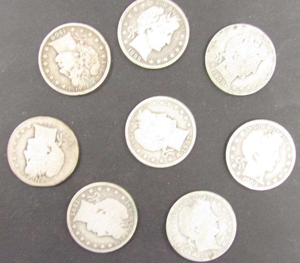 8-BARBER HALF DOLLARS (1 of 2)