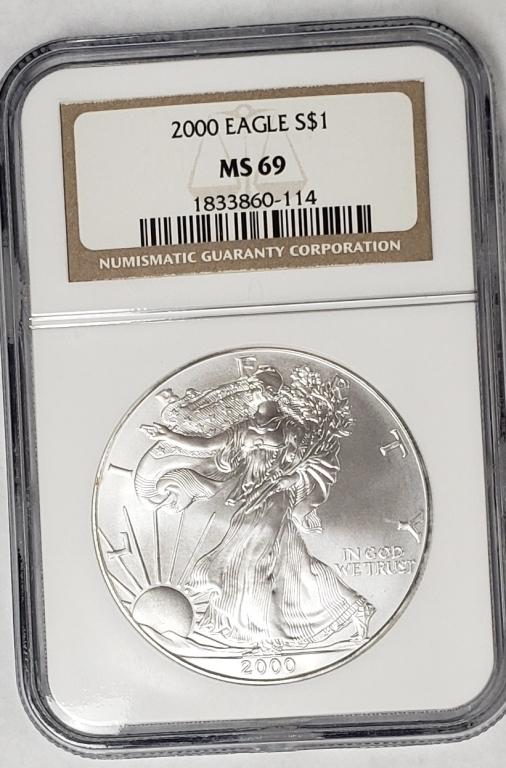 2000 American Silver Eagle NGC MS69 (1 of 4)