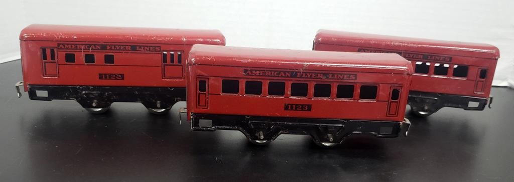 American Flyer O Train Red Tinplate (3) (1 of 5)