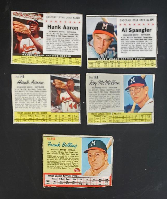 1961 & 1962 POST HANK AARON #107 & #149 (1 of 2)