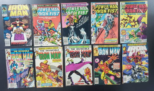 (6) MARVEL "IRON MAN" COMIC LOT: #142, 146, 147, 172, 248, 291 plus (4) MARVEL POWER MAN & IRON FIST #70, 71, 87, 97