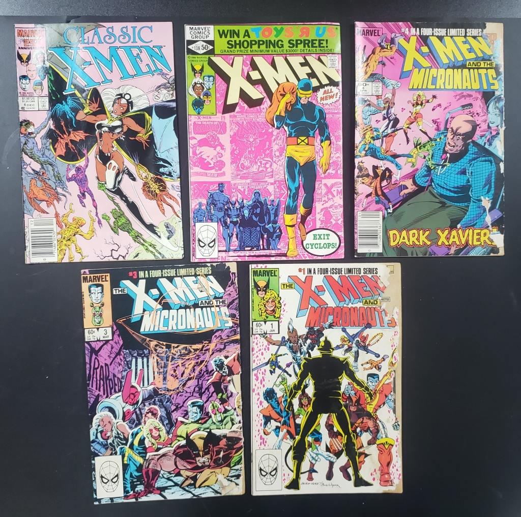 (3) MARVEL X-MEN MICRONAUTS: #1, #3, #4 (COVERS CHEWED) , TOYS R US #138, CLASSIC #4