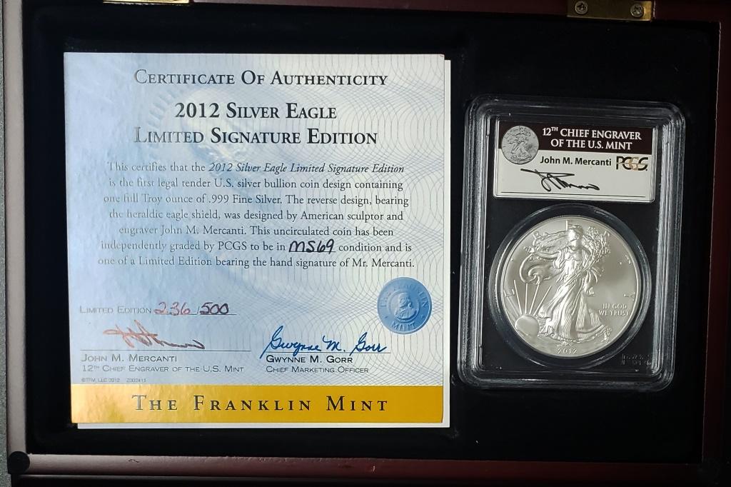 2012 Silver Eagle PCGS MS69 - Mercanti Signed (1 of 3)