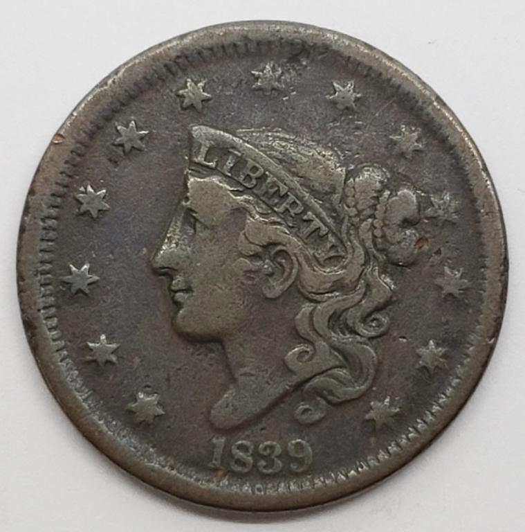 1839 Coronet Head Large Cent (1 of 2)