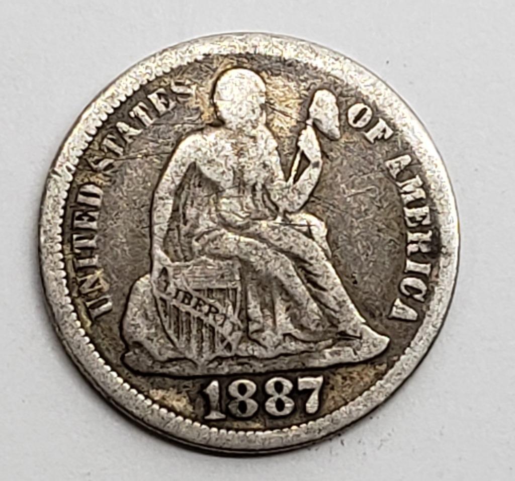 1887 Seated Liberty Dime (1 of 2)