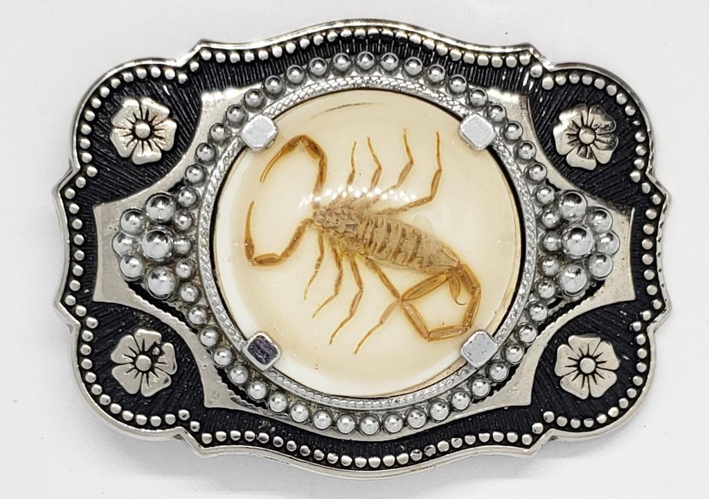 MADE IN USA SILVER TONED SCORPIAN RESIN (1 of 6)