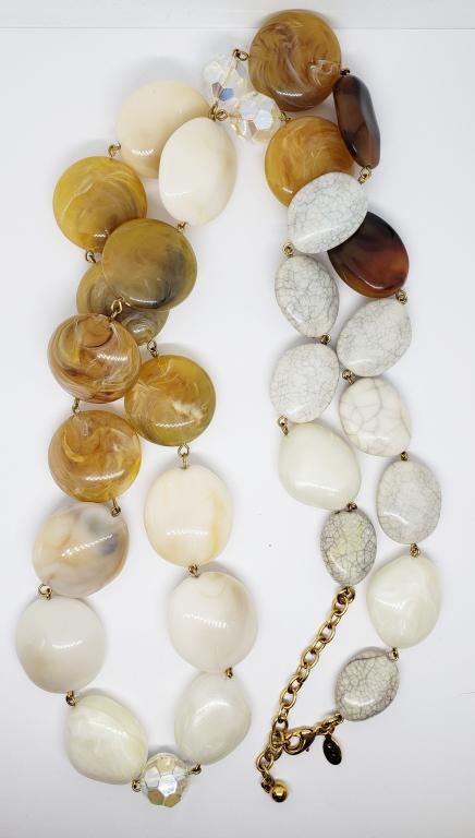 VINTAGE JOAN RIVERS FAUX STONE BEADED NECKLACE (1 of 4)