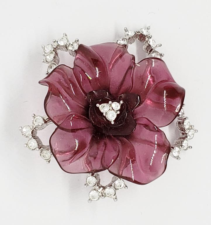 VINTAGE NOLAN MILLER SILVER TONED RHINESTONE AND (1 of 7)