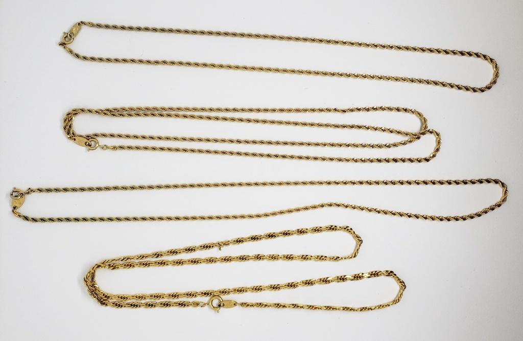 4-VTG TRIFARI GOLD TONED NECKLACE/CHAINS (1 of 8)