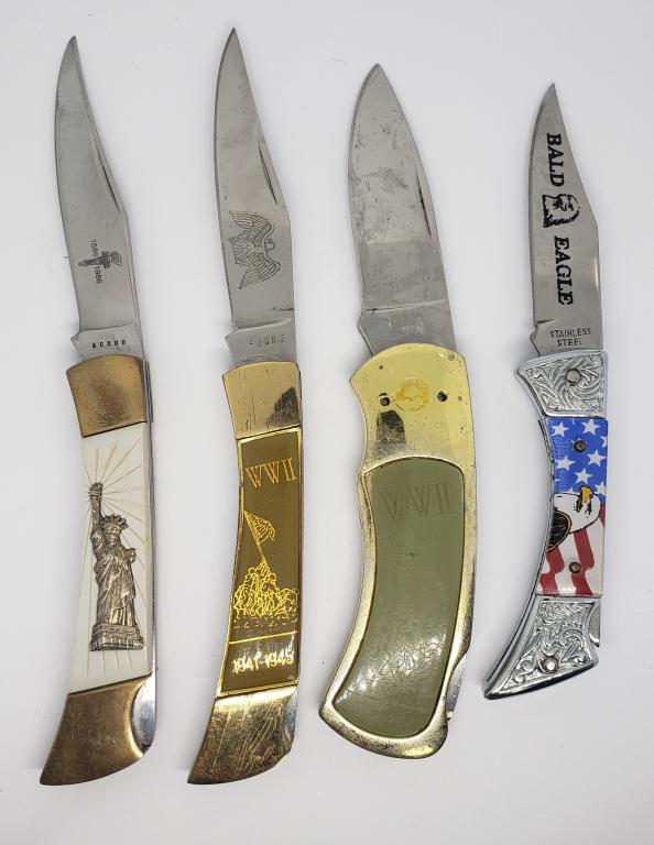 STATIE of LIBERTY JAPAN KNIFE,: WWII KNIFE, WWII KNIFE missing part of handle, BALD EAGLE KNIFE