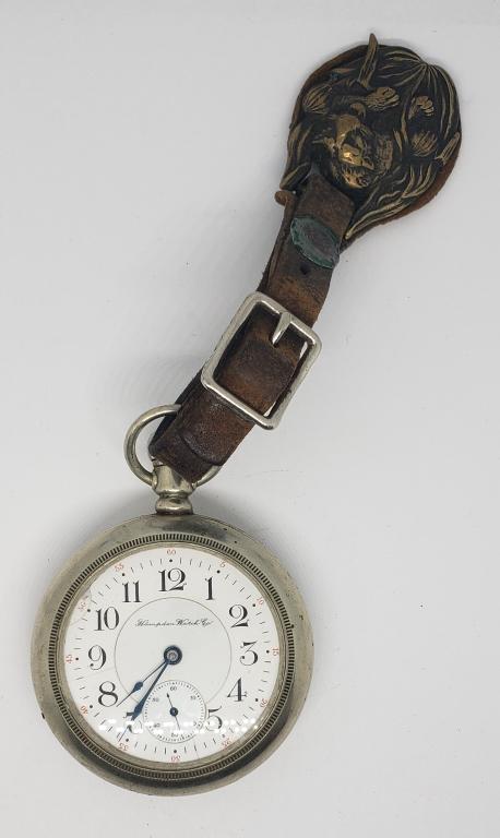HAMPDEN 18 SIZE RAILROAD POCKET WATCH (1 of 6)