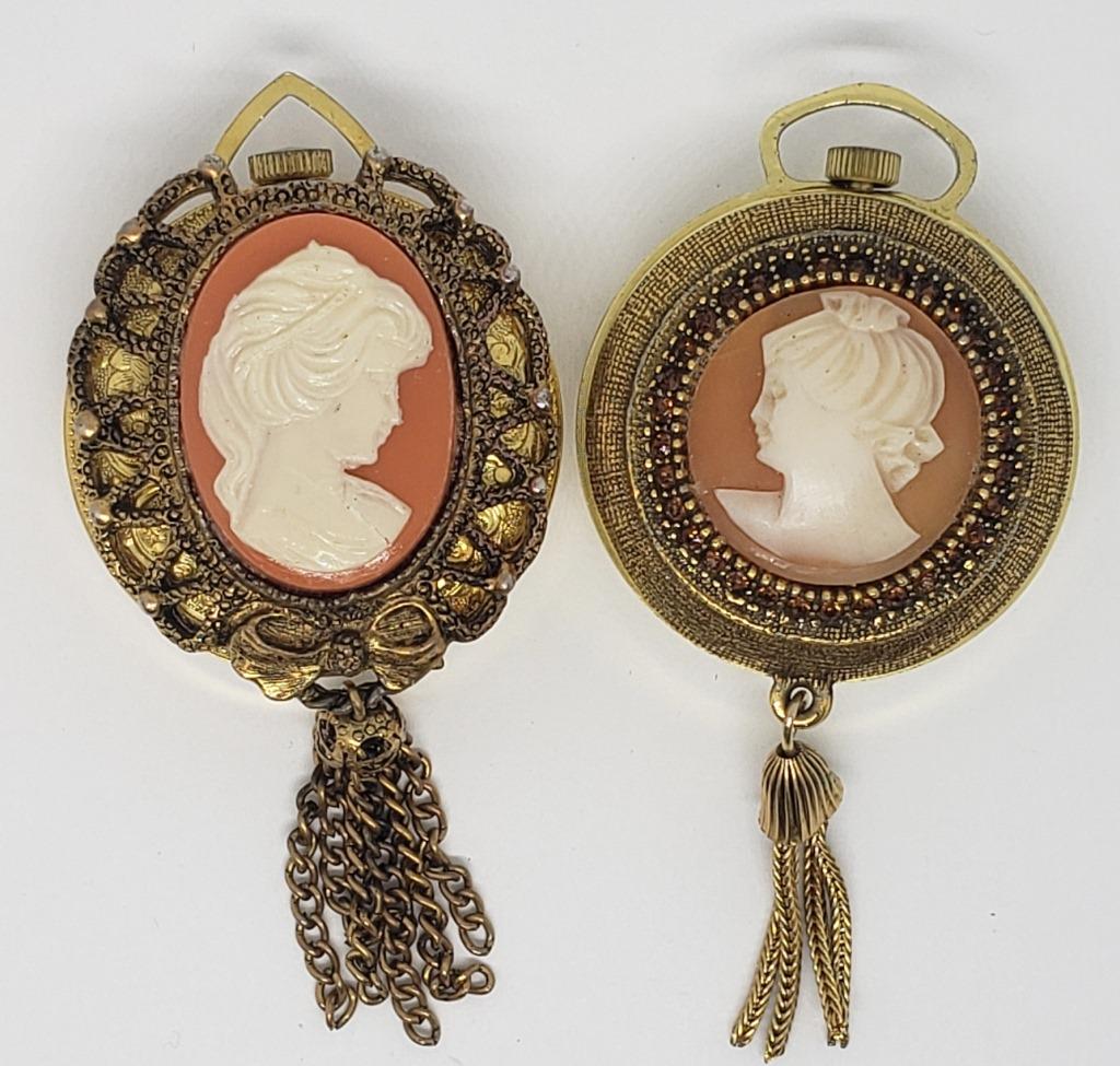 (2) CAMEO PENDANT WATCHES: LUCERNE & TODD - UNTESTED