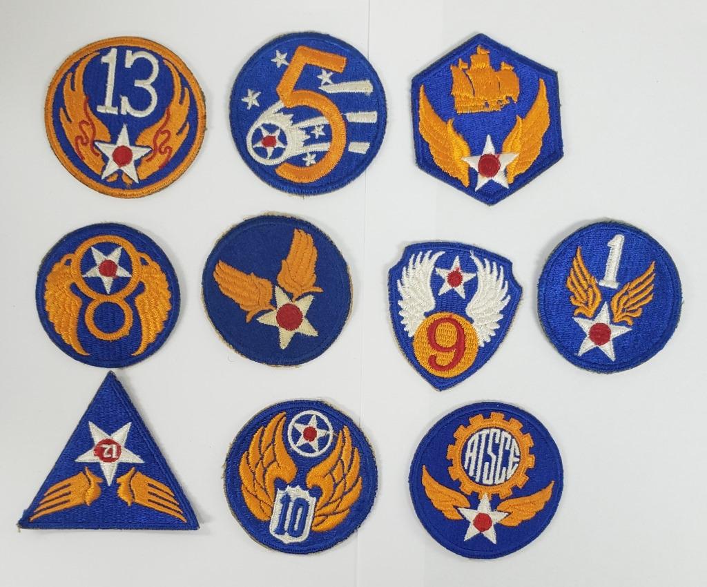 10 WWII US Army Airforce Shoulder Patches (1 of 2)