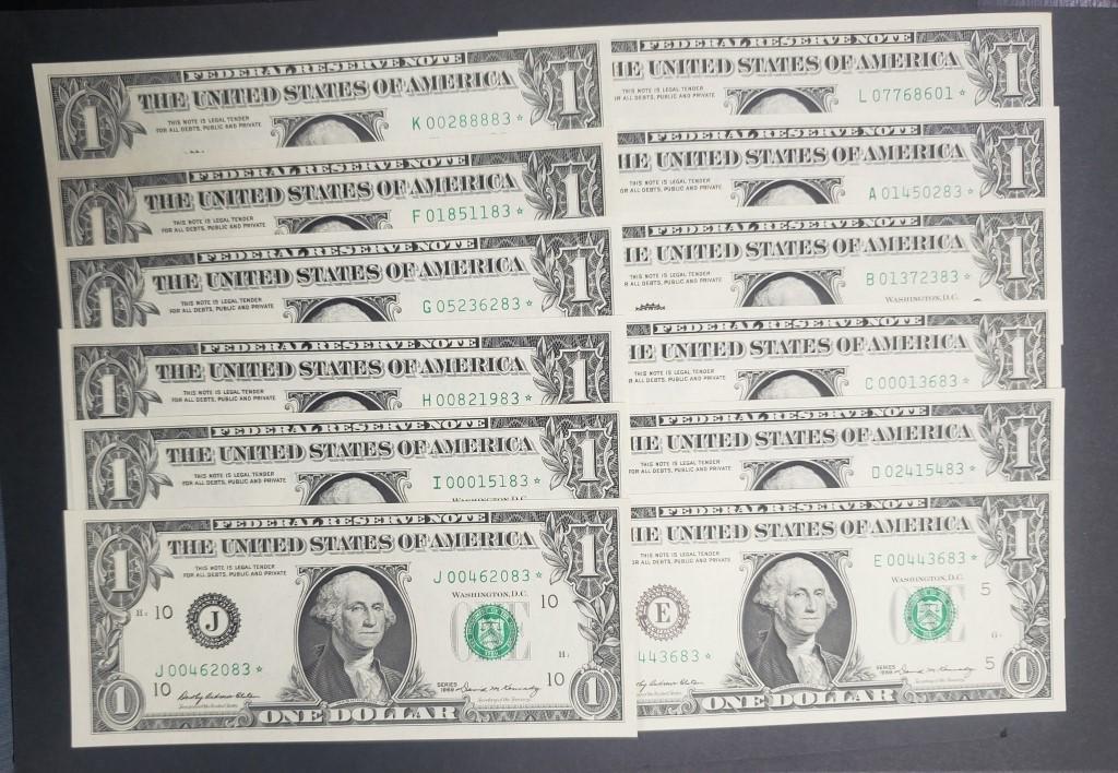 1969 DISTRICT SET (12) NOTES CU "STAR NOTES" (1 of 2)