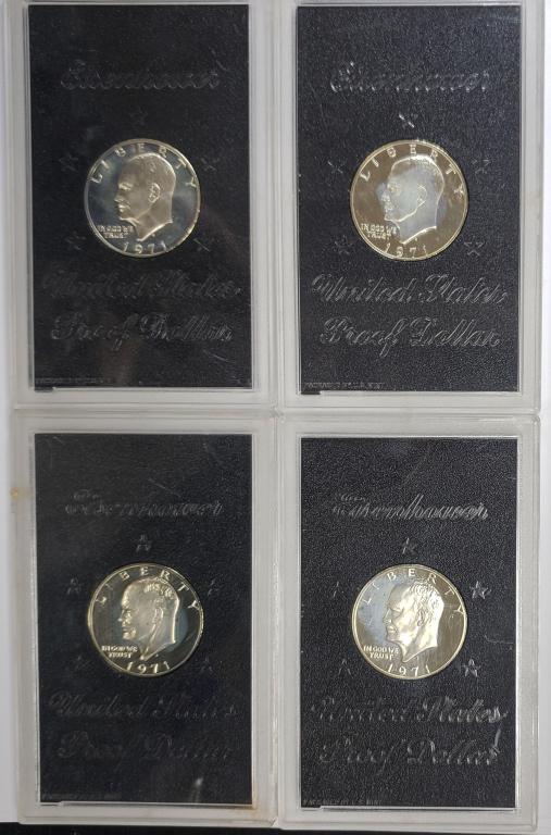 4 - 1971 Silver Proof Eisenhower Silver Dollars (1 of 2)