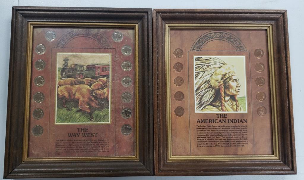 Framed Indian Head Cents & Buffalo Nickel Collecti (1 of 2)
