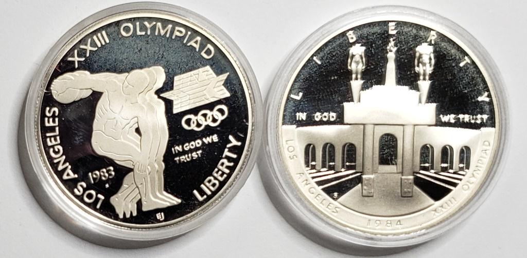 1983 US Olympic Coins 2- Silver Dollars - Proof (1 of 3)