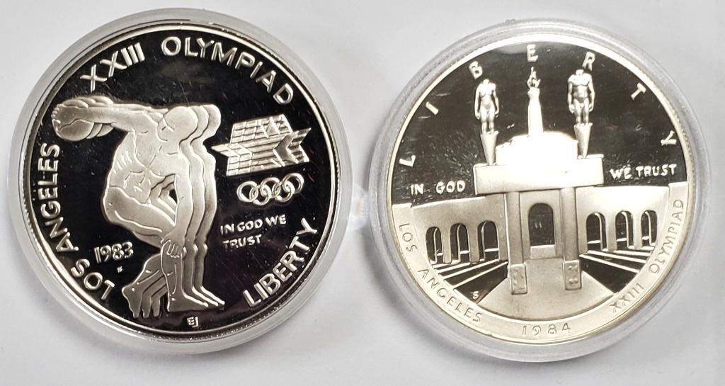 1984 US Olympic Coins 2 Silver Dollars (1 of 3)