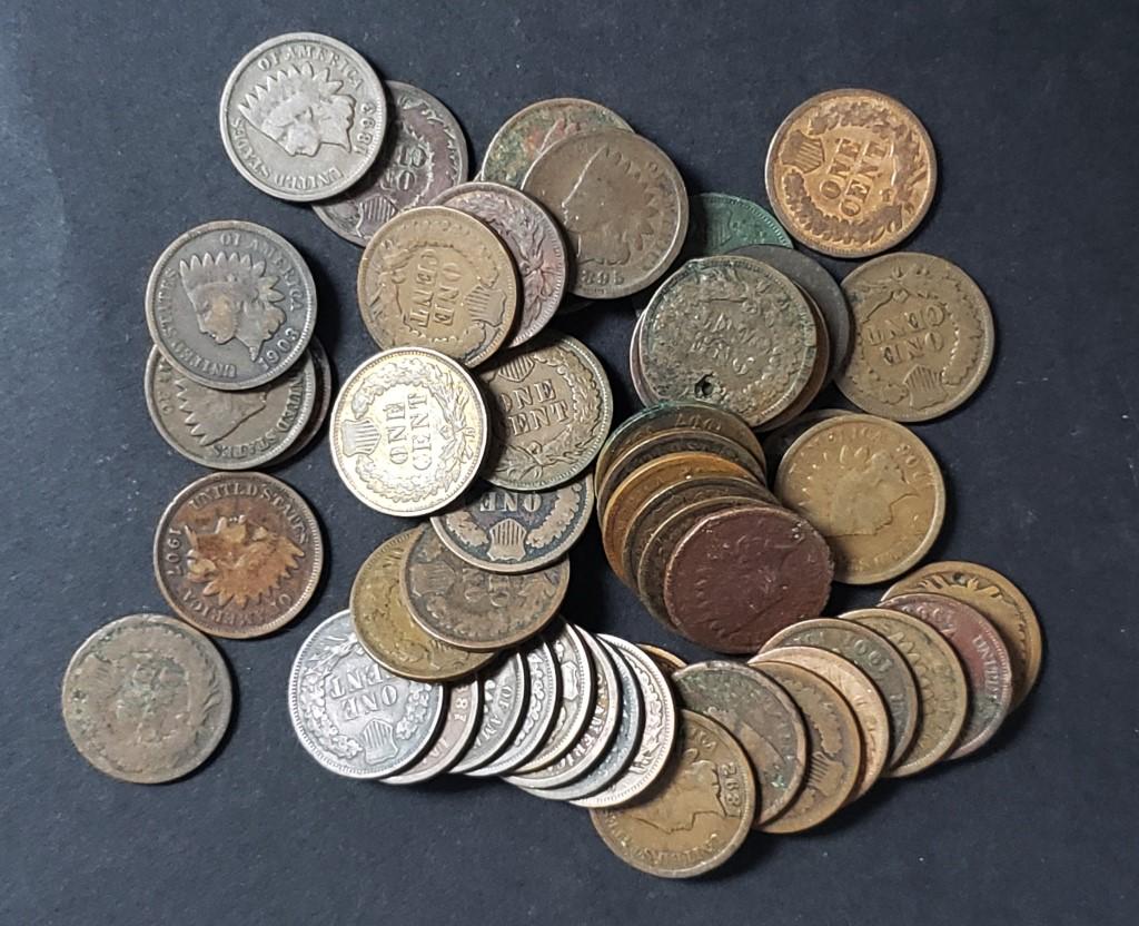 50 INDIAN CENT LOT - GREAT MIX (1 of 1)