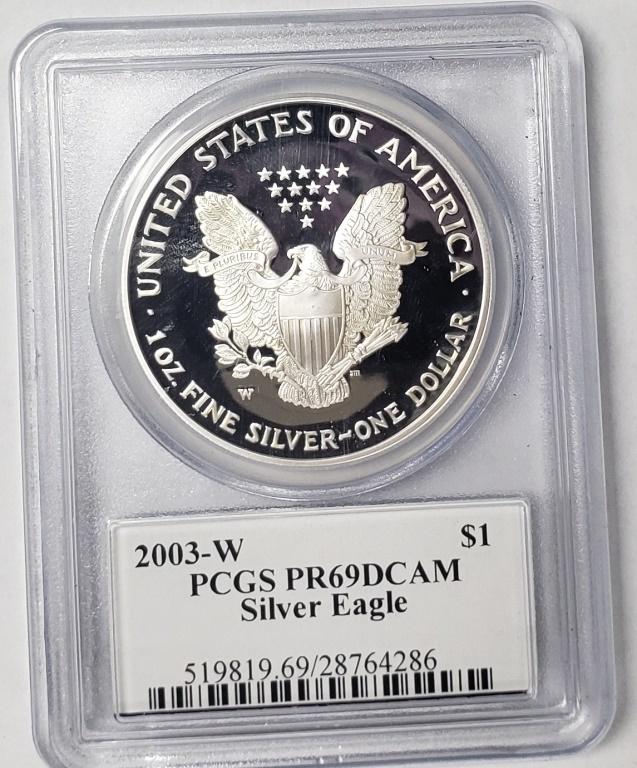 2003-W PCGS PR69DCAM Silver Eagle - Mercanti Signe (1 of 4)