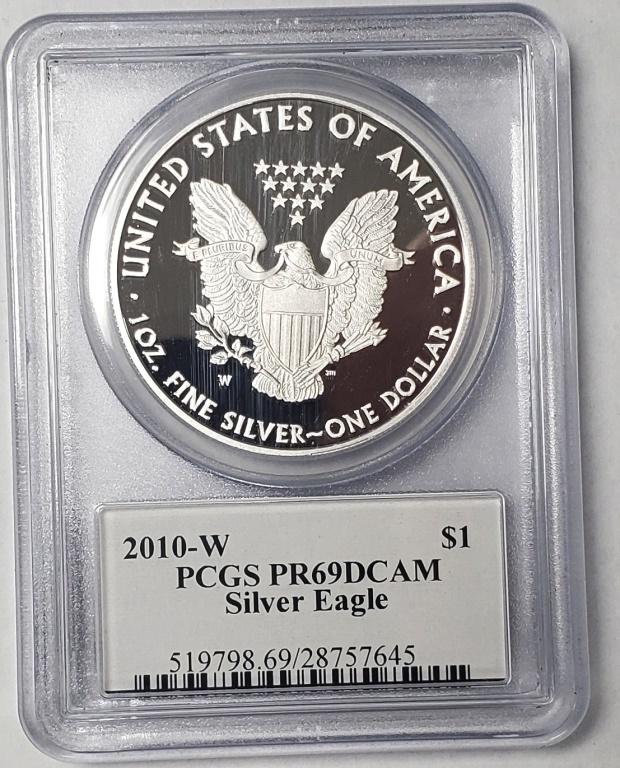2010-W PCGS PR69DCAM Silver Eagle - Mercanti Signe (1 of 4)