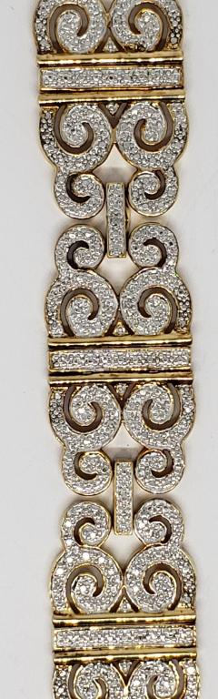 7.5 INCH STERLING GOLD TONED PANEL BRACELET (1 of 4)