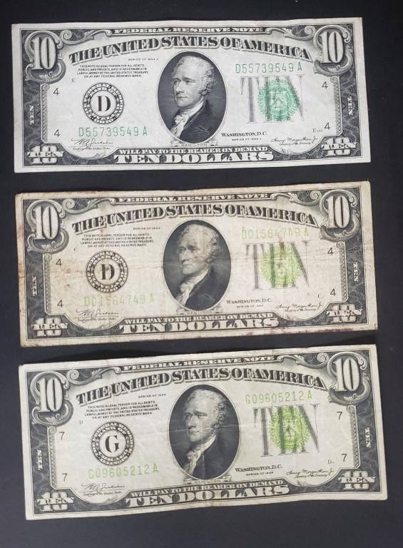 (3) 1934 $10 FED RSVC NOTES (1 of 2)