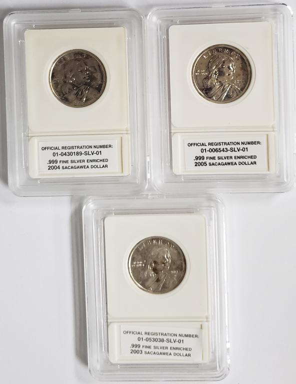 (3) SACAGAWEA .999 FINE SILVER ENRICHED (1 of 2)