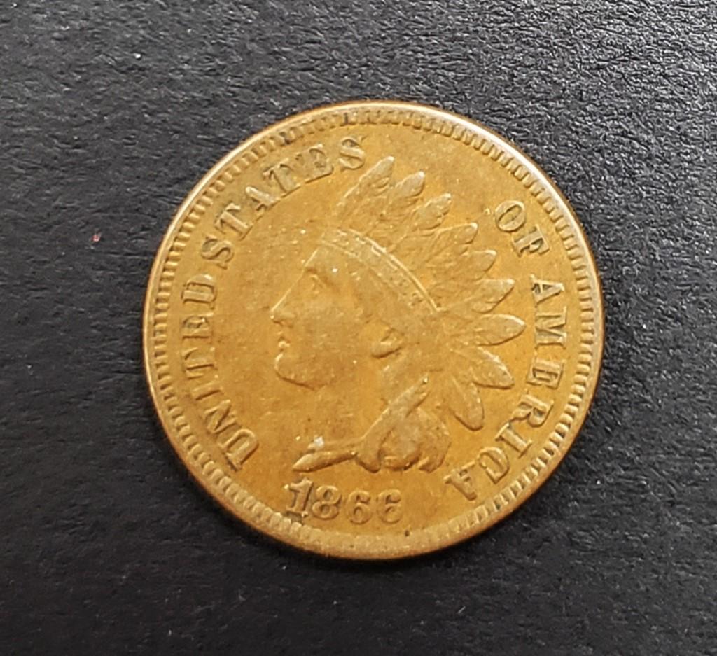 1866 INDIAN CENT F/VF (1 of 2)