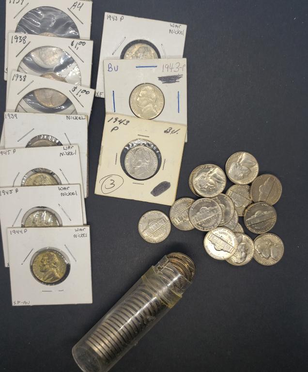 (6) AU/BU SILVER WAR NICKELS; (1 of 1)