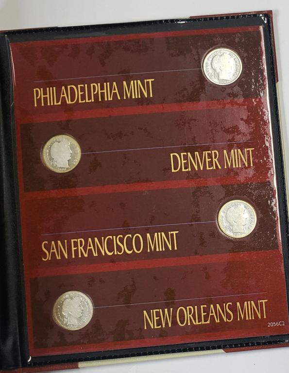 Barber Dime Mint Mark Collection Folder - 4 Silver (1 of 2)