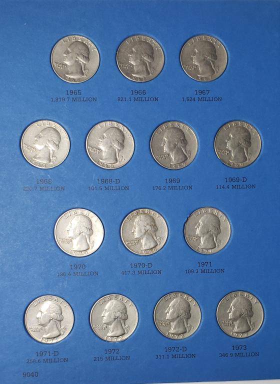 Washington Quarters Collection Complete 1965-1987 (1 of 3)