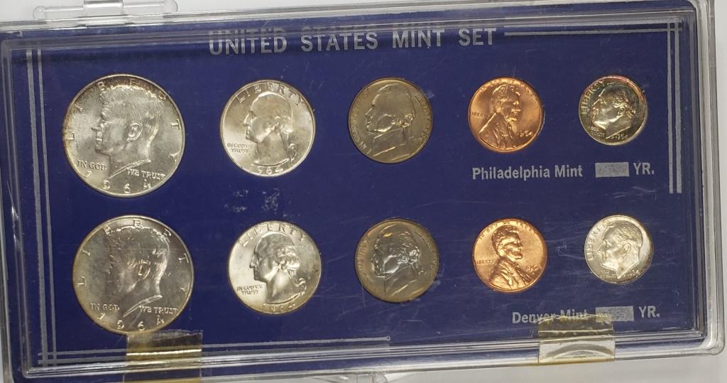1964 P&D Mint Sets - Silver Half, Quarter, Dime (1 of 2)