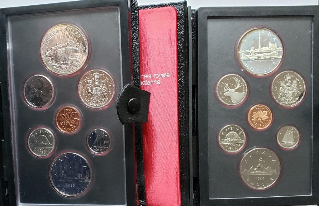 Double Stuck 1980 & 1984 Canadian Mint Sets - Silv (1 of 1)
