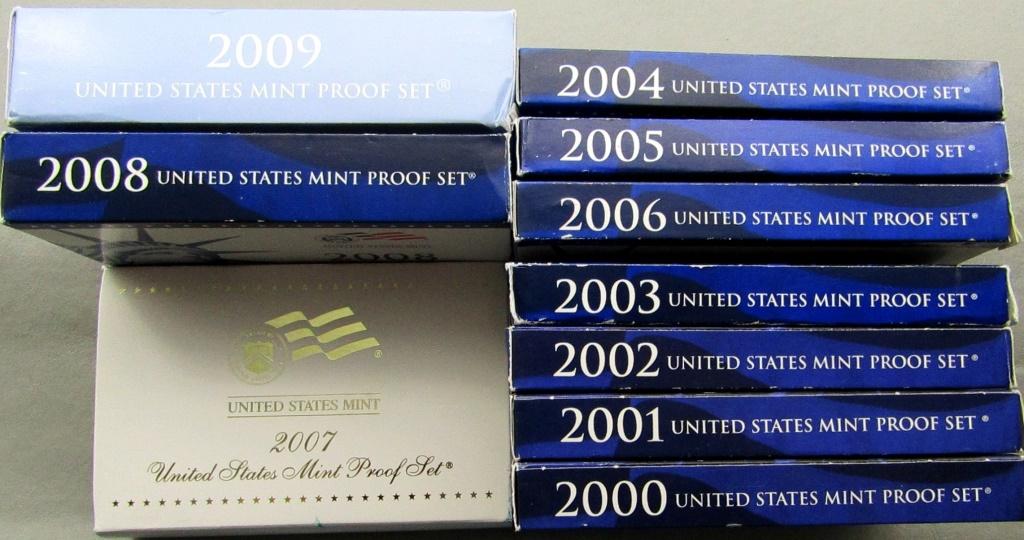 2000 THROUGH 2009 U.S PROOF SETS ORG PACKAGE (1 of 1)