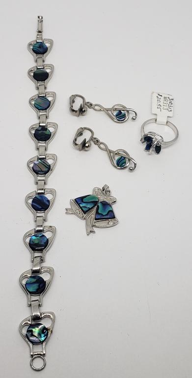 ABILONE INLAY FASHION JEWELRY LOT: (1)PANEL (1 of 4)